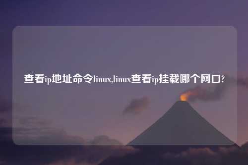查看ip地址命令linux,linux查看ip挂载哪个网口?