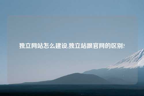 独立网站怎么建设,独立站跟官网的区别?