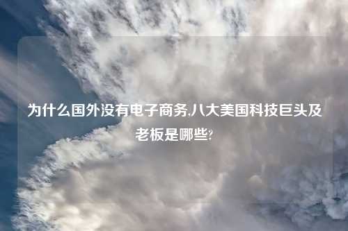 为什么国外没有电子商务,八大美国科技巨头及老板是哪些?