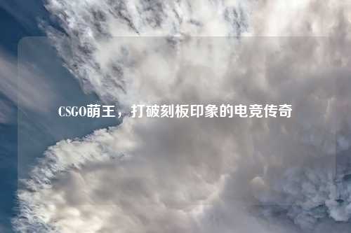 CSGO萌王,打破刻板印象的电竞传奇