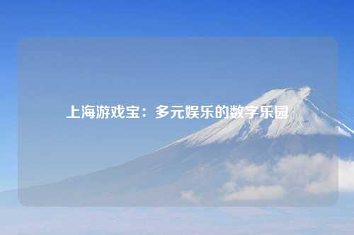上海游戏宝：多元娱乐的数字乐园