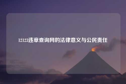 12123违章查询网的法律意义与公民责任