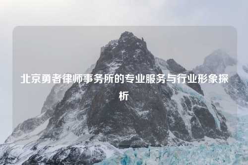 北京勇者律师事务所的专业服务与行业形象探析