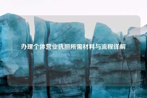 办理个体营业执照所需材料与流程详解