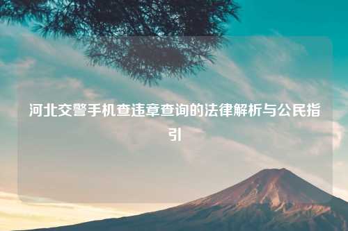 河北交警手机查违章查询的法律解析与公民指引