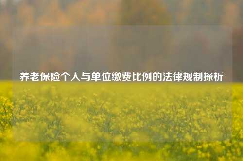 养老保险个人与单位缴费比例的法律规制探析