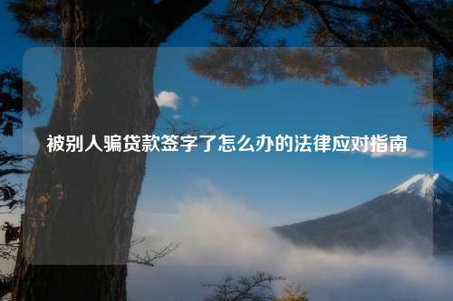 被别人骗贷款签字了怎么办的法律应对指南