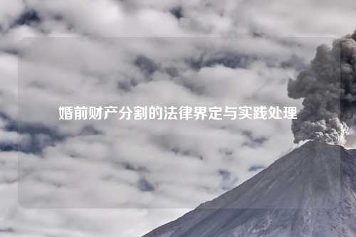 婚前财产分割的法律界定与实践处理