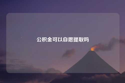 公积金可以自愿提取吗