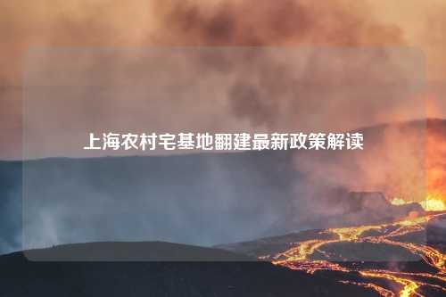 上海农村宅基地翻建最新政策解读