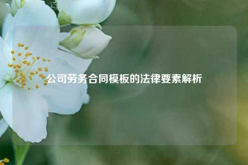 公司劳务合同模板的法律要素解析